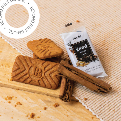 Beyond Best Before: Box of 300 - Little Bakes Caramel & Cinnamon Sugar Biscuits (12 x 25 Sleeves Carton)